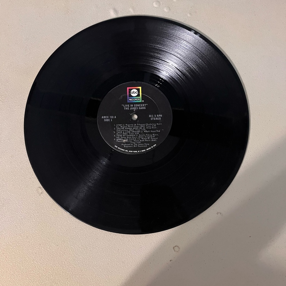 The James Gang Live in Concert Vinyl Album